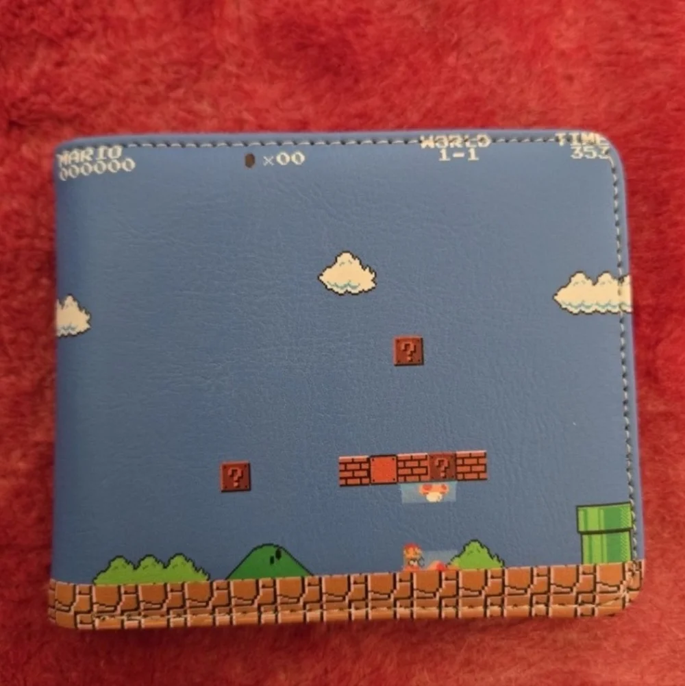 New Nintendo super mario bros anime manga leather wallet